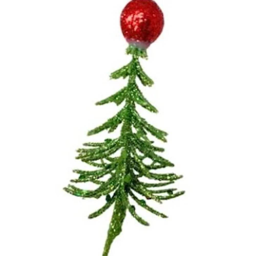Glittered Whimsy Mini Tree Spray Stem Holiday Arrangement Decoration 25 inches